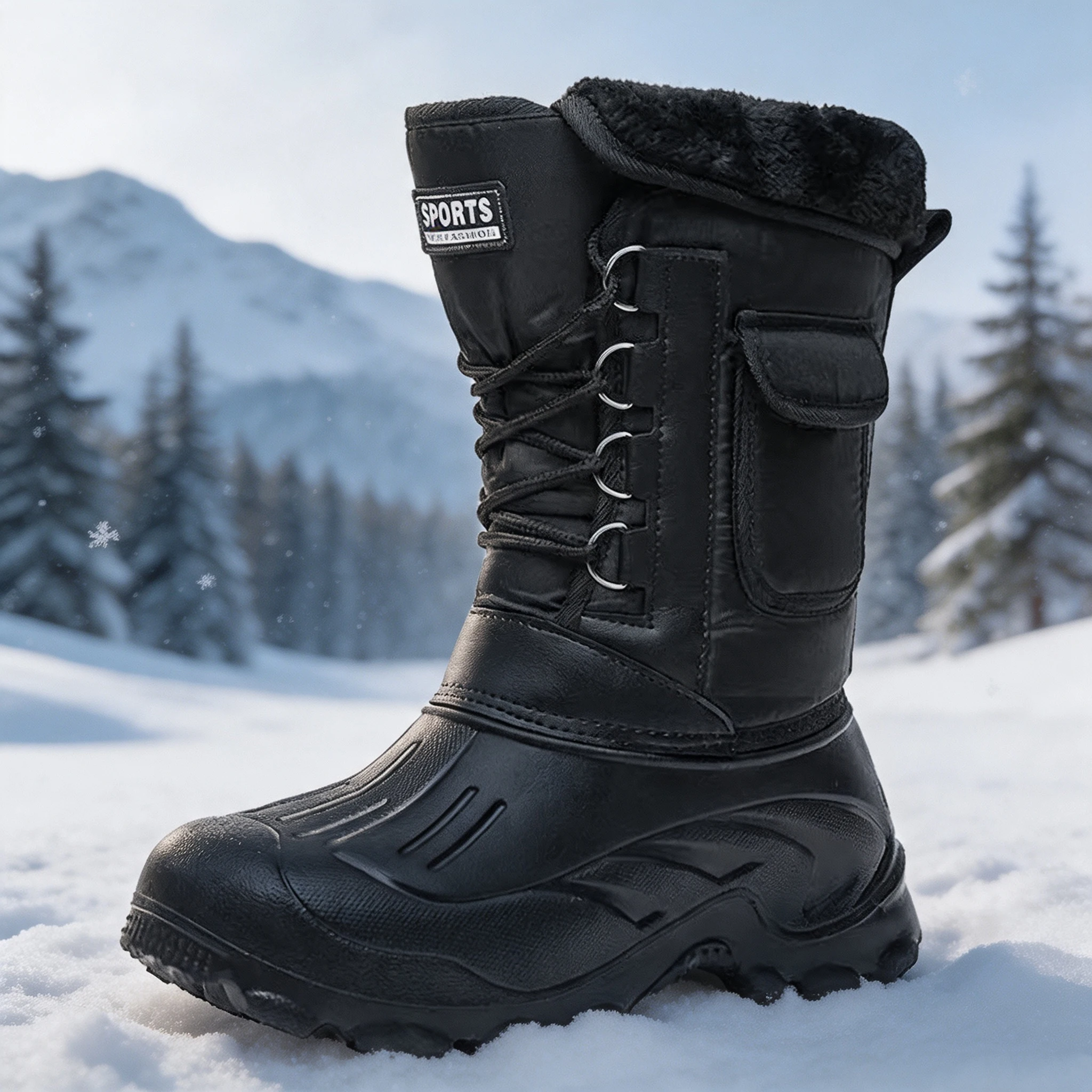Męskie zimowe buty śniegowe, b – Fishing Hook recenzja i cena